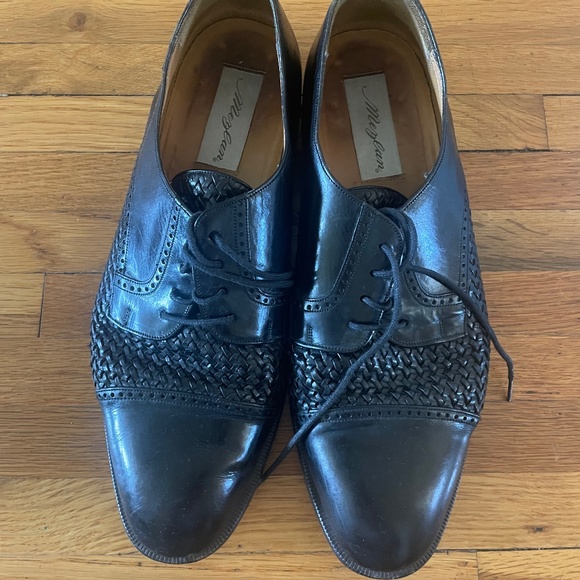 Mezlan Cancun black leather woven dress shoe main image 5
